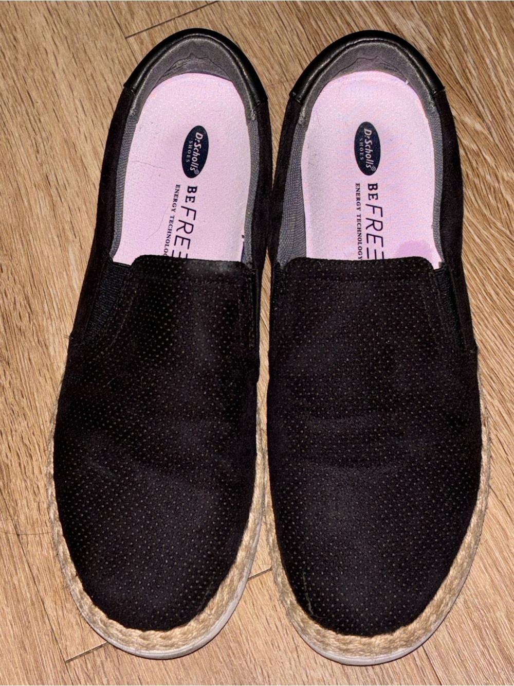 Dr. Scholl's Women's Madi Jute Slip-On Sneaker Black Microfiber Perforated c11